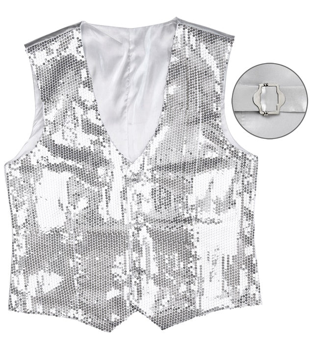 Man Silver Sequin Vest