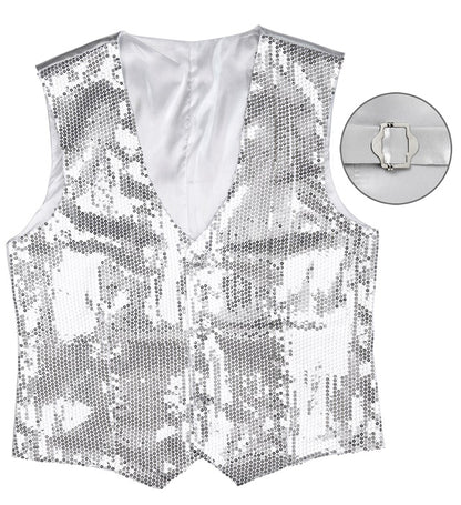 Man Silver Sequin Vest