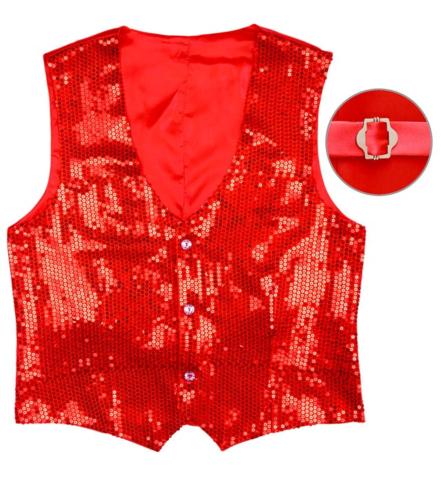 Man Red Sequin Vest
