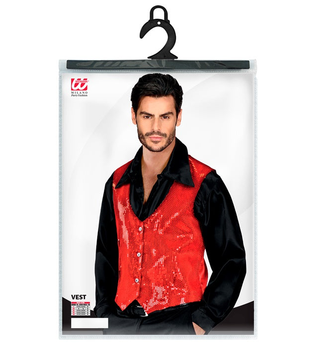 Man Red Sequin Vest