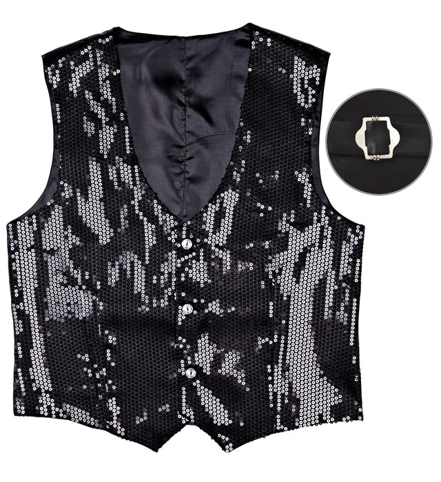 Man Black Sequin Vest