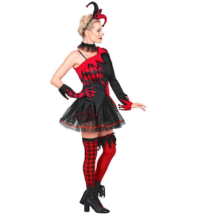 Evil Jester  Dress, Shorts, Thigh Highs, Garter, Belt, Headpiece, Choker, Glove 