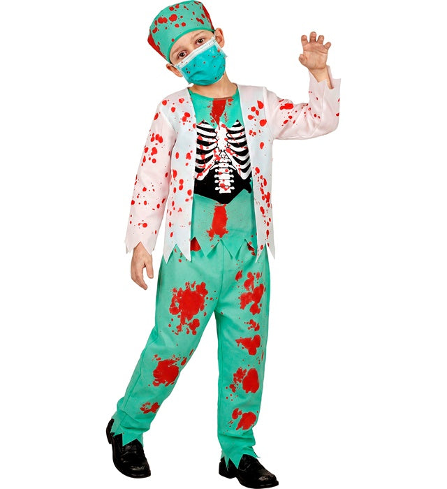Zombie Doctor  Coat With Rib Cage, Pants, Hat, Face Mask 