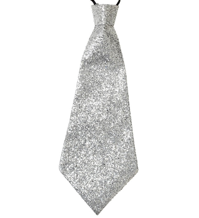 Silver Lurex Necktie With Elastic