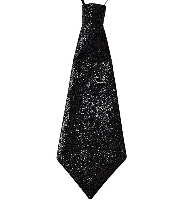 Black Lurex Necktie With Elastic