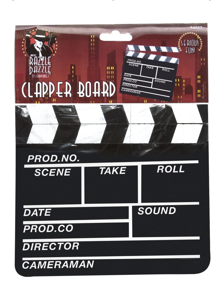 Hollywood Style Clapper Board Black 20 by 20cm Costume Prop