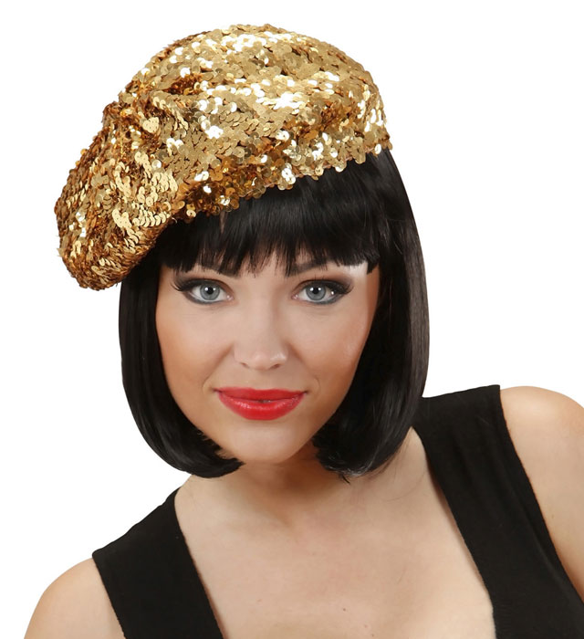 Gold Sequin Basco Hat