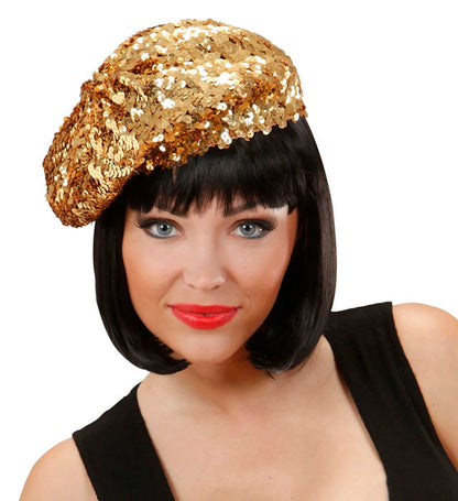 Gold Sequin Basco Hat