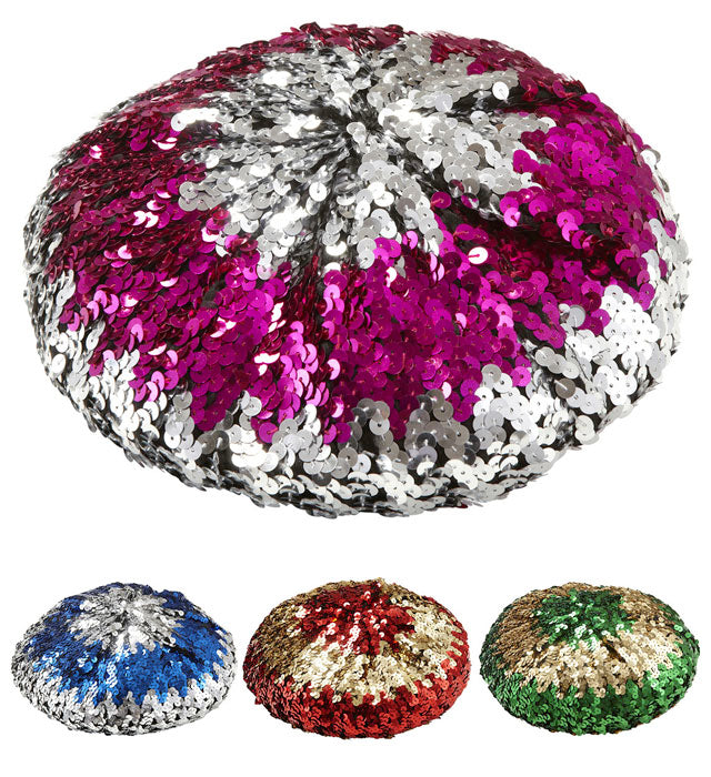 Two-Tone Sequin Basco Hat 4 Colors Ass.