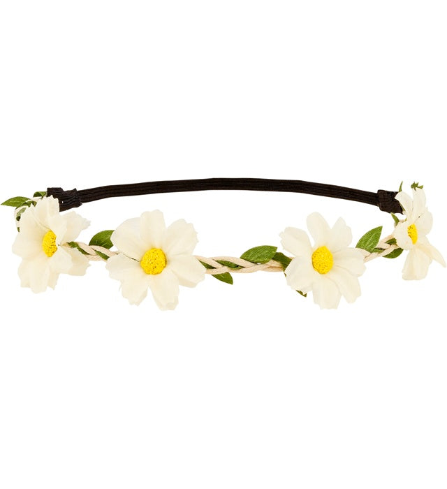 Headband Flowers White 