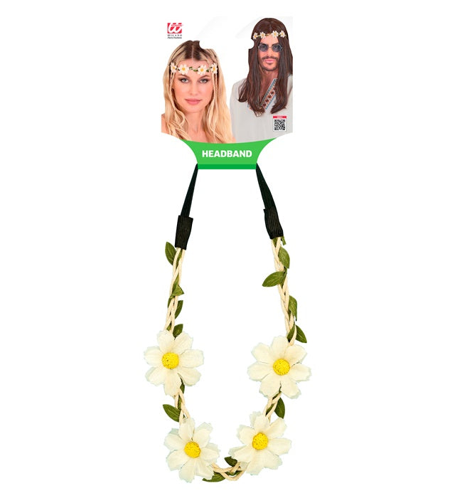 Headband Flowers White 