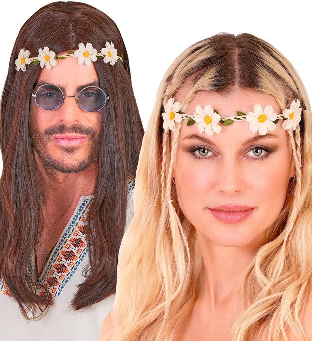 Headband Flowers White 