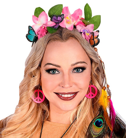Headpiece Flowers & Butterflies 