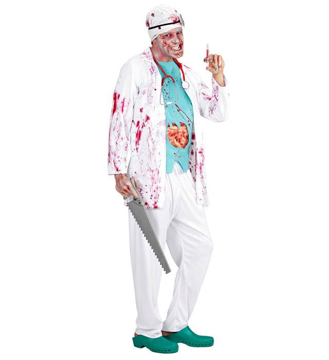 Zombie Doctor  Lab Coat With Shirt And Guts, Headpiece 