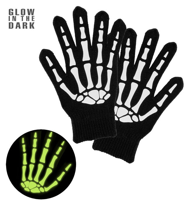 Gloves Skeleton Glow In The Dark In Wool