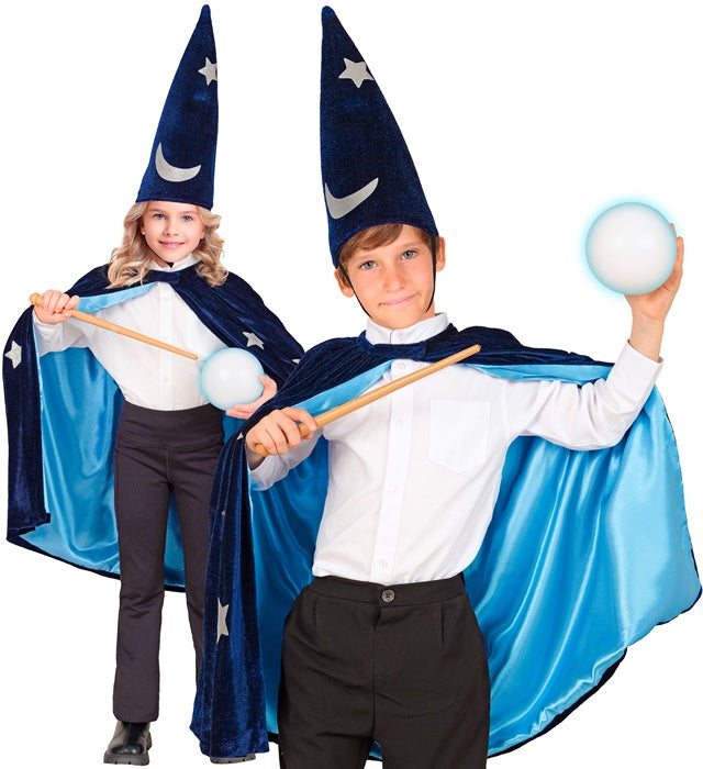 Wizard  Cape, Hat  70 Cm / 4-8 Years 
