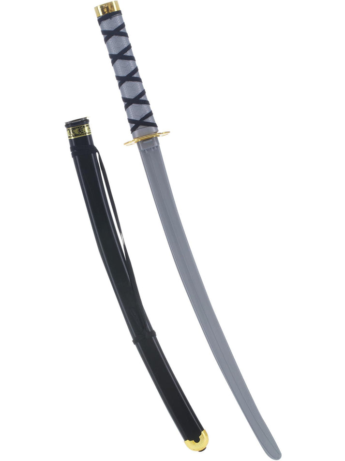 Oriental Warrior Sword and Scabbard Grey Plastic 73cm