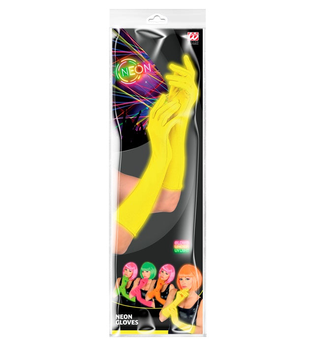 Neon Yellow Long Gloves - 40 Cm