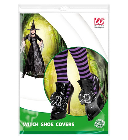 Vynil Witch Shoe Covers With Buckle And Decoration