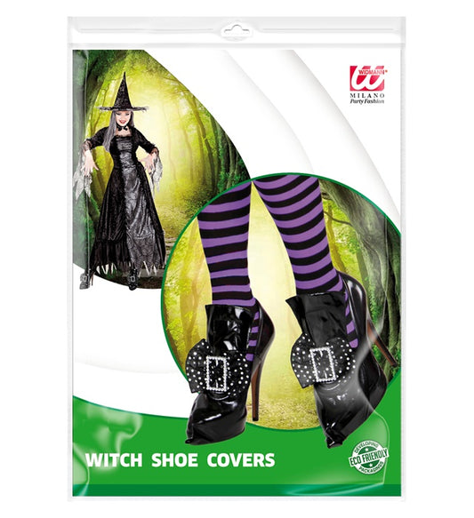 Vynil Witch Shoe Covers With Buckle And Decoration