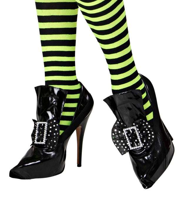 Vynil Witch Shoe Covers With Buckle And Decoration