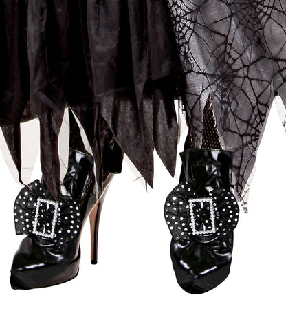 Vynil Witch Shoe Covers With Buckle And Decoration