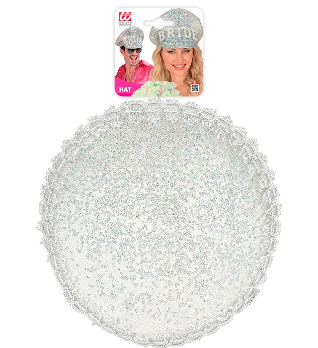 Hat Festival Bride With Jewels Glitter Silver 