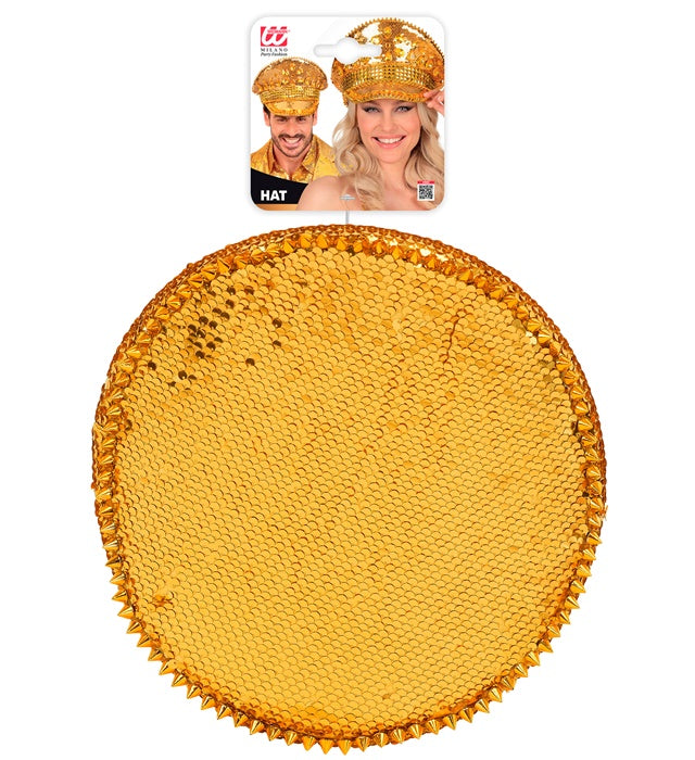 Hat Festival Studded With Jewels Sequin Gold 