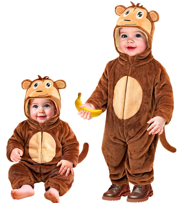 Monkey Plush Velvet  Hooded Jumpsuit 