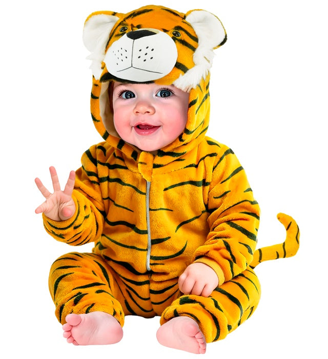 Tiger Plush Velvet  Hooded Jumpsuit 