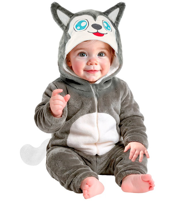 Husky Plush Velvet  Hooded Jumpsuit 