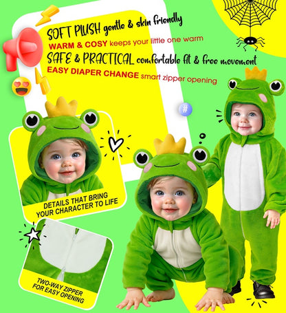 Frog Plush Velvet  Hooded Jumpsuit 