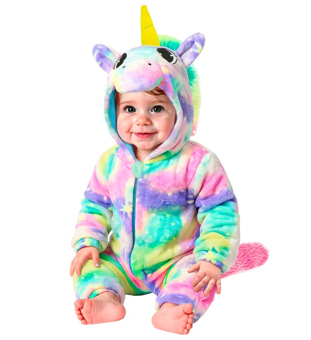 Unicorn Plush Velvet Rainbow  Hooded Jumpsuit 