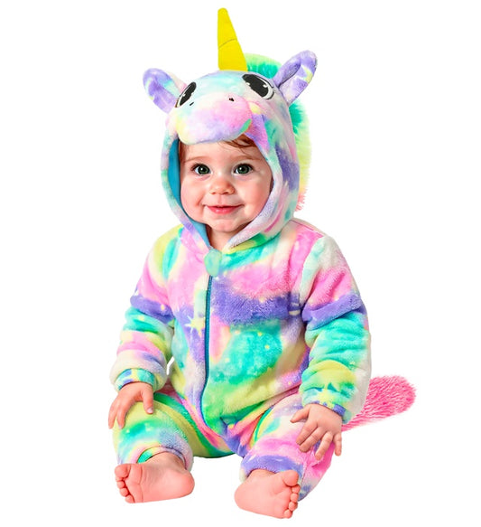 Unicorn Plush Velvet Rainbow  Hooded Jumpsuit 