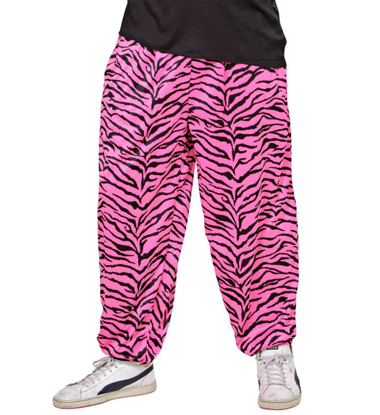 80'S Baggy Pants - Pink Zebra