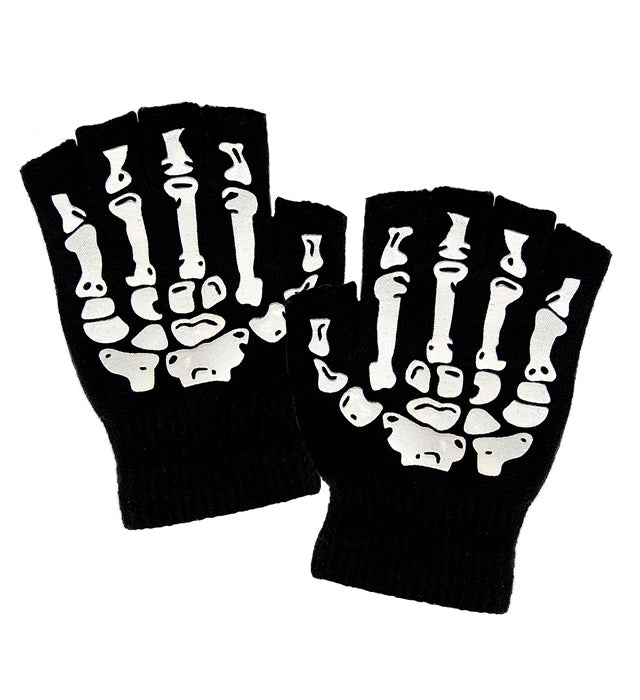 Fingerless Skeleton Gloves In Wool