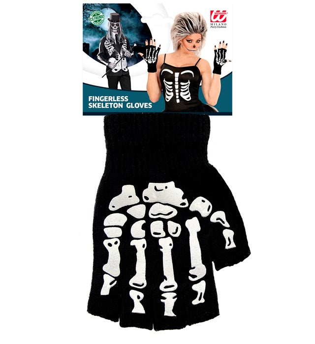Fingerless Skeleton Gloves In Wool