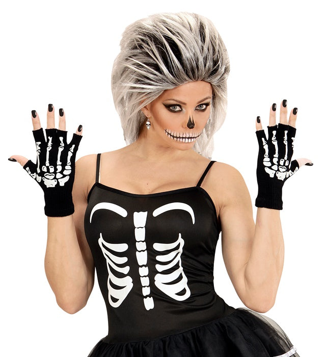 Fingerless Skeleton Gloves In Wool