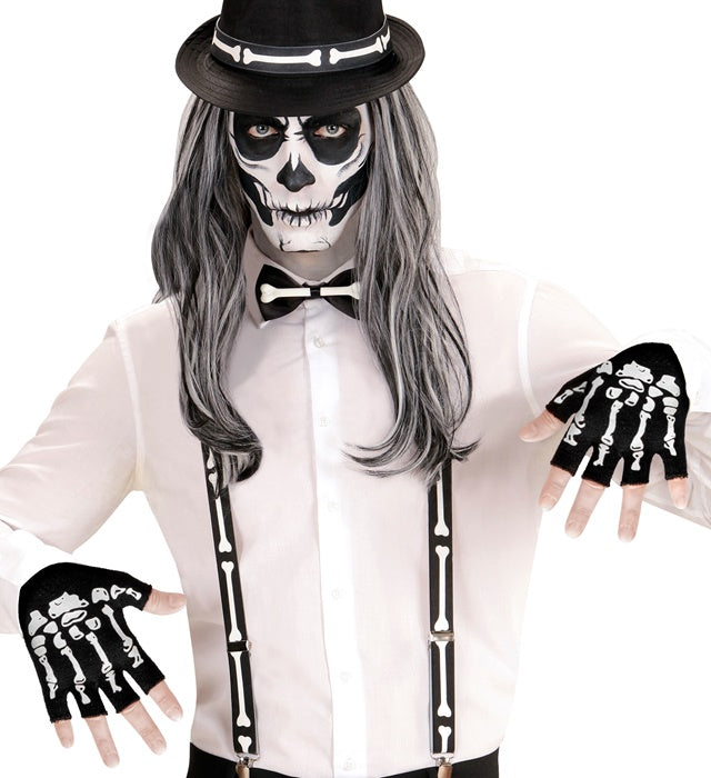 Fingerless Skeleton Gloves In Wool
