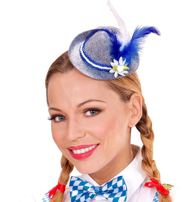 Felt Mini Bavarian Fedora With Edelweiss & Feathers