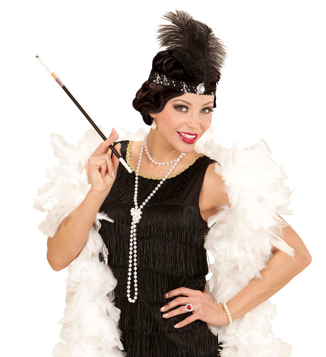 Flapper  Sequin Headband, Necklace, Cigarette Holder 