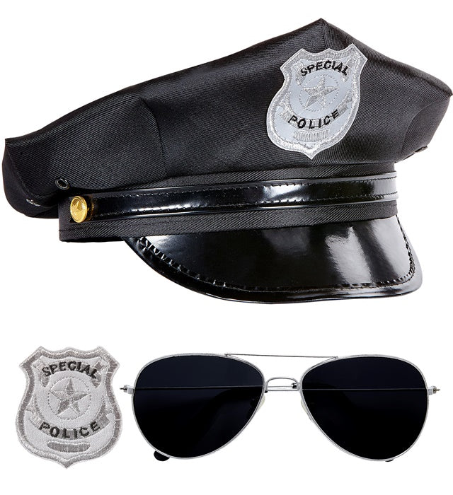 Police Officer Set  Hat, Glasses, Badge 