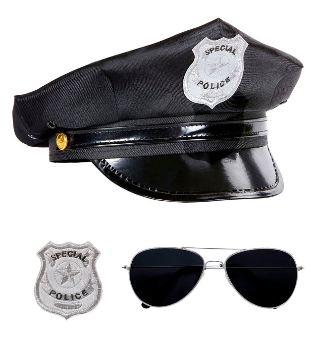 Police Officer Set  Hat, Glasses, Badge 
