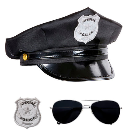 Police Officer Set  Hat, Glasses, Badge 
