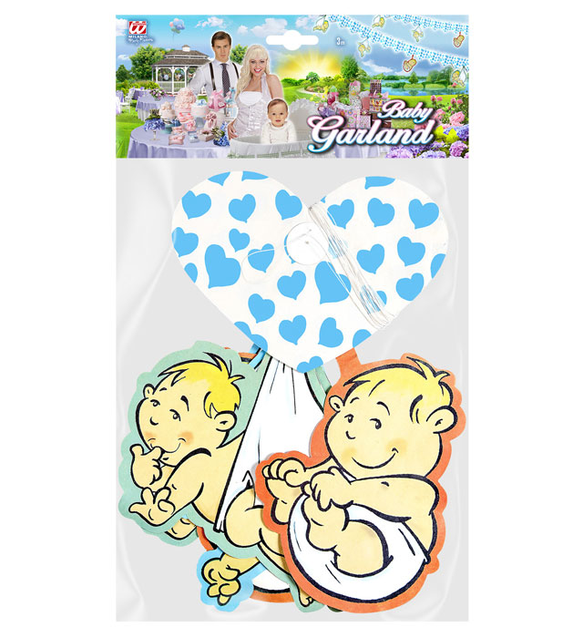 Printed Azure Hearts Garland Withbabies 3 M