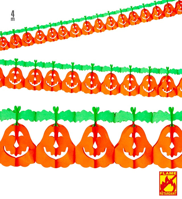 Pumpkin Garland 4 M - Flame Retardant