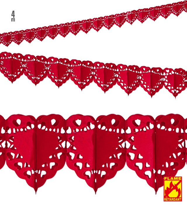 Red Heart Garland 4 M - Flame Retardant