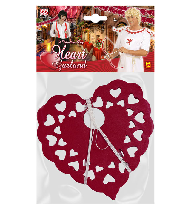 Red Heart Garland 4 M - Flame Retardant