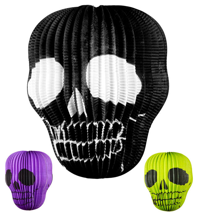 Skull Lampion Ø 25 Cm - 3 Colorsass. - Flame Retardant