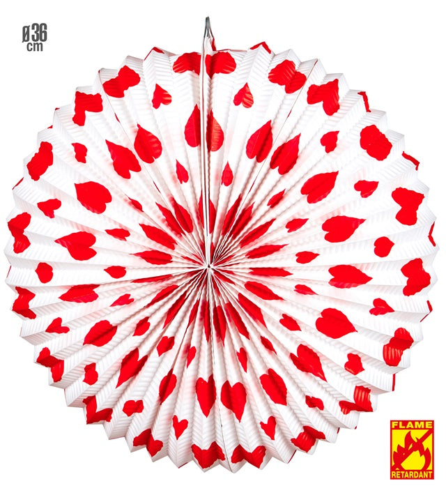 Red Hearts Lampion Ø 36 Cm - Flame Retardant